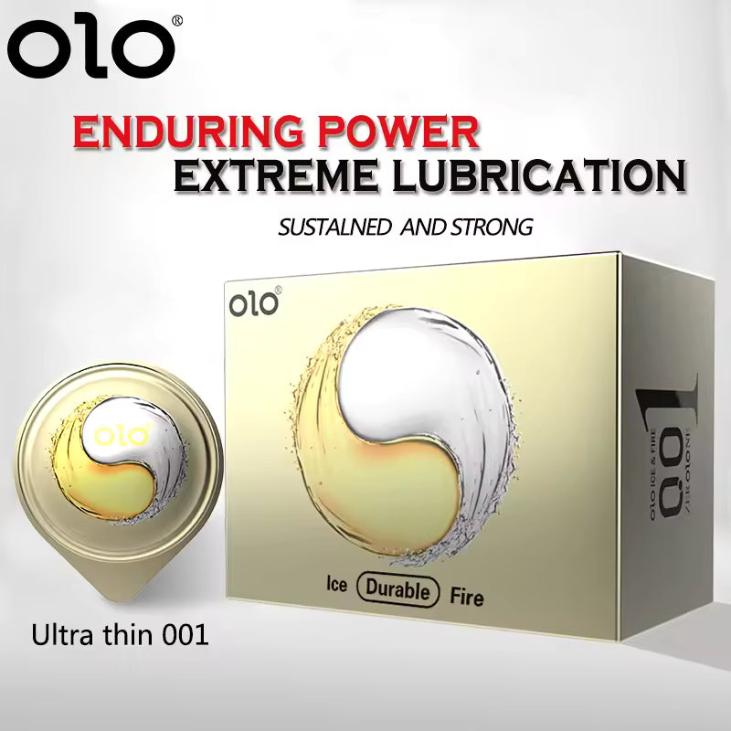 OLO FIRE AND ICE OIL DELAY CONDOM Round Packaging - 10pcs
