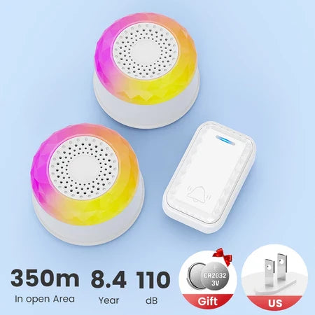 SMATRUL WIRELESS DOOR BELL - WHITE 1 BUTTON / 2 RECEIVERS