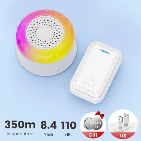 SMATRUL WIRELESS DOOR BELL - WHITE 1 BUTTON / 1 RECEIVER