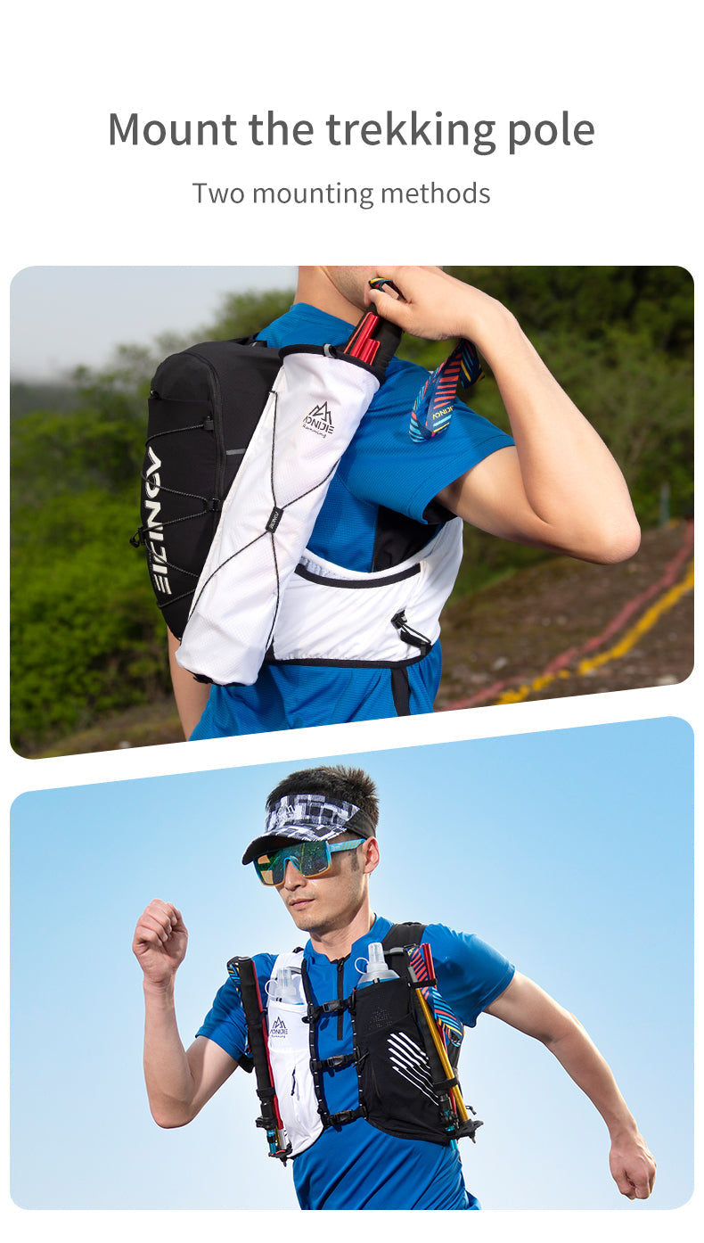 Aonijie Trail Running Vest Backpack 10L - BLACK WHITE L