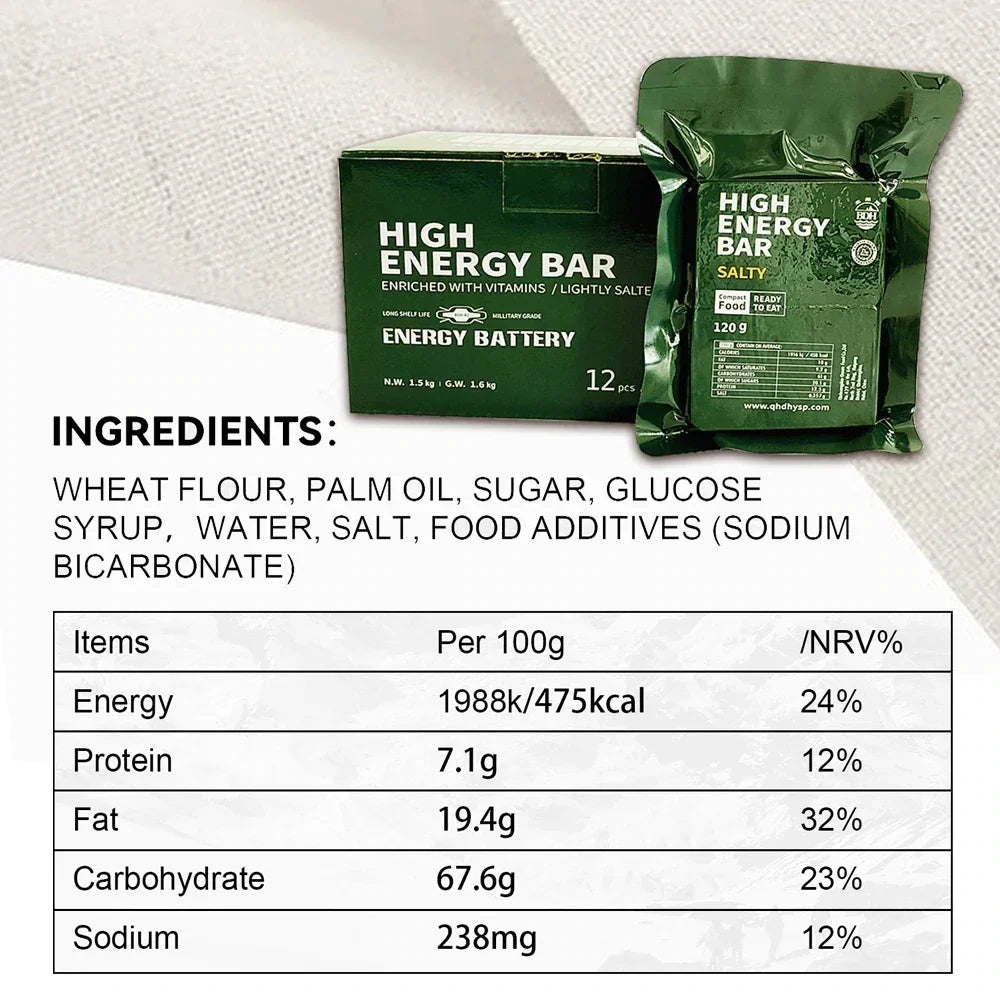 High Energy Bar 120g - Exp. Date April 2045 - SALTY