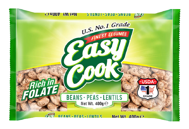 EASYCOOK PINTO BEANS 400G EXCELLENT SOURCE OF PROTEIN & FIBER.