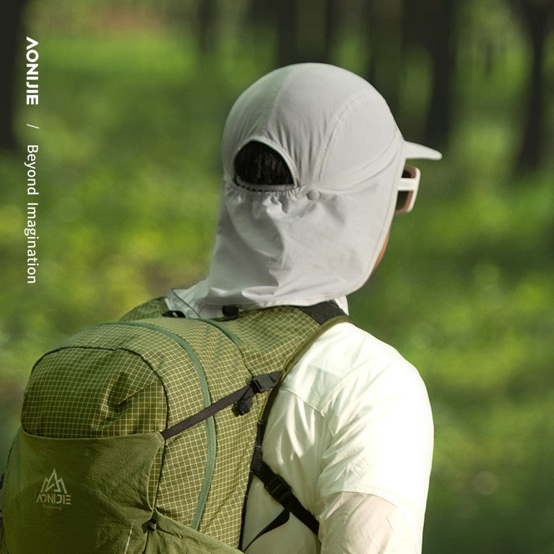AONIJIE Short Shawl Hat Sports Running Sunscreen Protection Caps - WHITE E4625