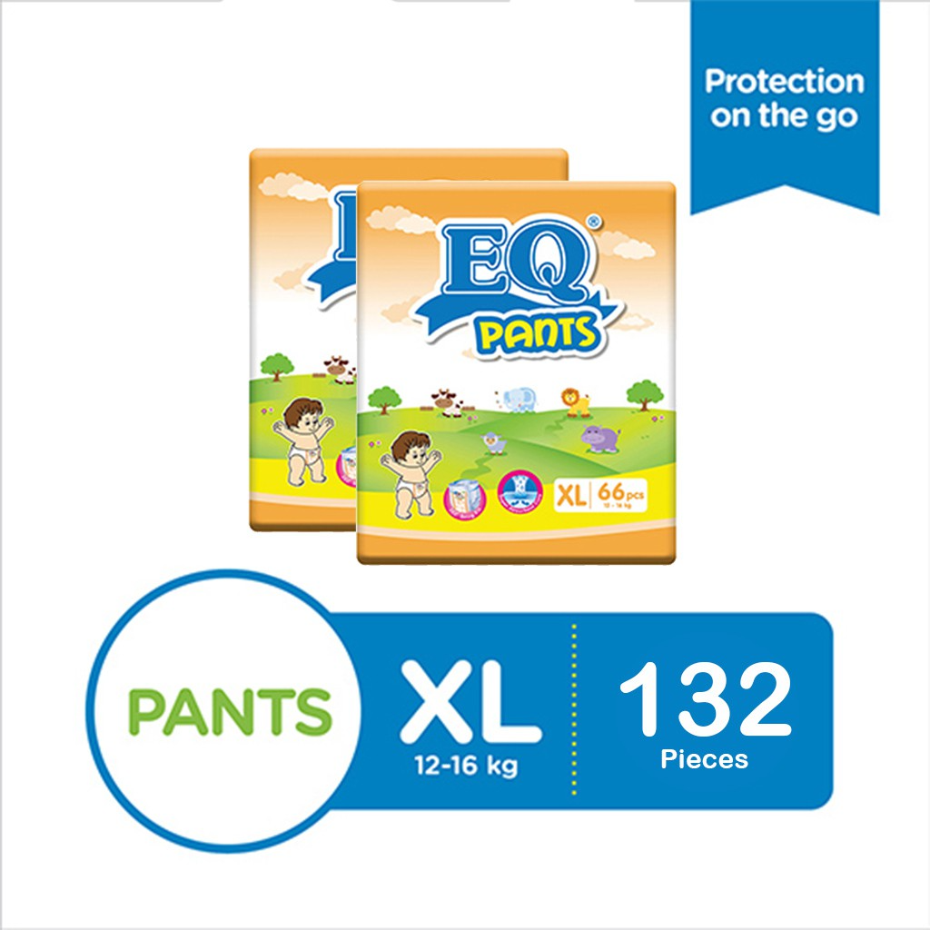 EQ Pants Mega Pack Pants Baby Diapers 66's 12-16kg - XLarge