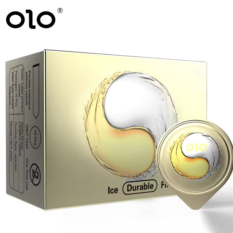 OLO FIRE AND ICE OIL DELAY CONDOM Round Packaging - 10pcs