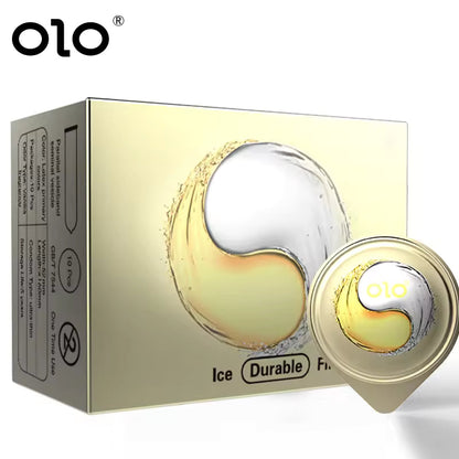 OLO FIRE AND ICE OIL DELAY CONDOM Round Packaging - 10pcs