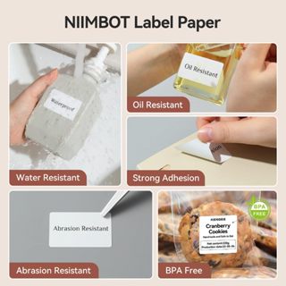 Niimbot B21/B1/B3S Thermal Label Sticker Paper Printable White 20-50mm Width Self-adhesive Thermal label paper
