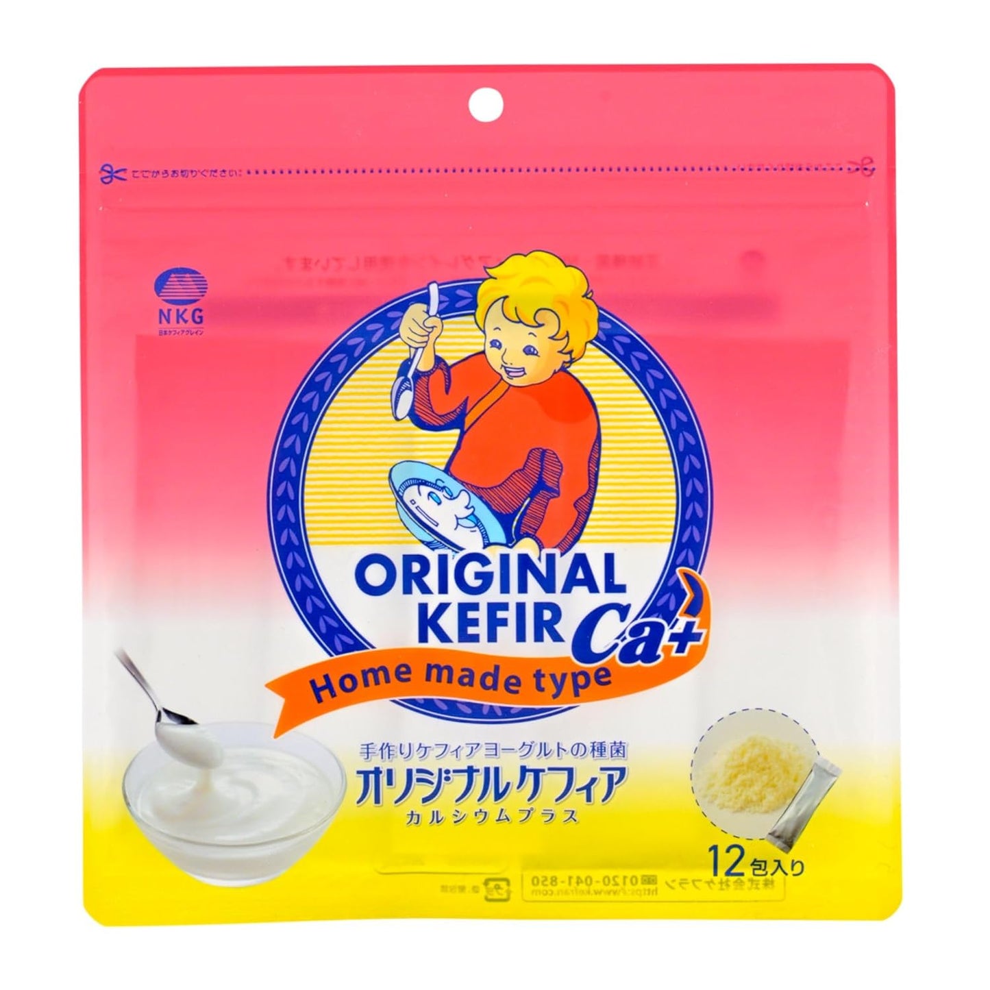 CALCIUM+ Japanese ORIGINAL KEFIR STARTER CULTURE (thick, yogurt-style) 12 SACHETS IN 1 POUCH - 1 sachet makes 1 liter