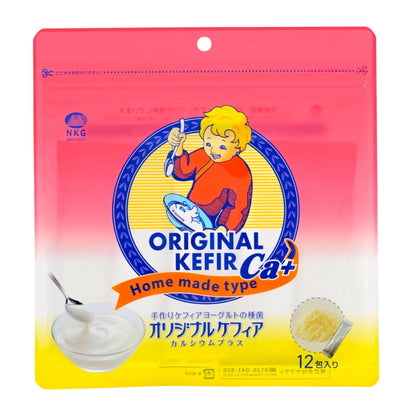 CALCIUM+ Japanese ORIGINAL KEFIR STARTER CULTURE (thick, yogurt-style) 12 SACHETS IN 1 POUCH - 1 sachet makes 1 liter