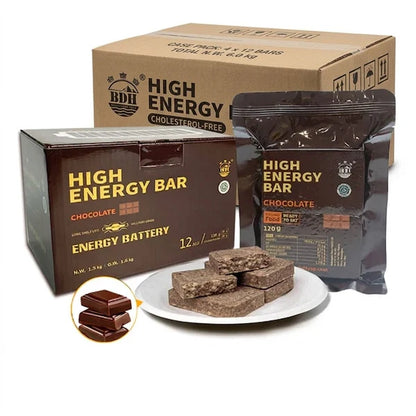 1 CASE of CHOCOLATE High Energy Bar - 9 Boxes x 12 pcs - Exp. Date 2044