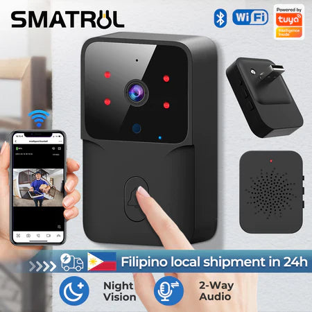 Smartrul Tuya Wireless Intelligent Wi-Fi Doorbell  Outdoor High-Definition Camera - BLACK 1 / 1