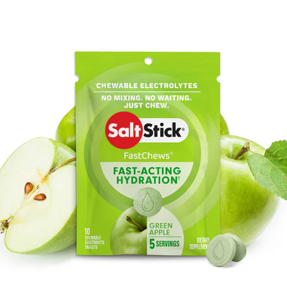 Saltstick Electrolyte Green Apple Fastchews - packet 10ct