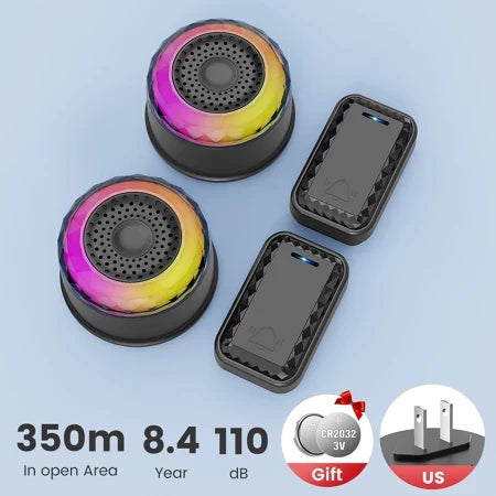 Smatrul WIRELESS DOOR BELL - Black 2 RECEIVER / 2 BUTTONS