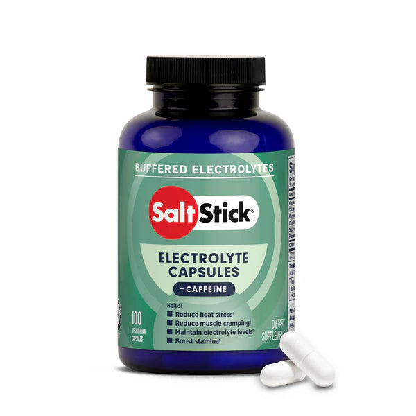 SaltStick Buffered Electrolyte Caps + Caffeine 100ct Bottle