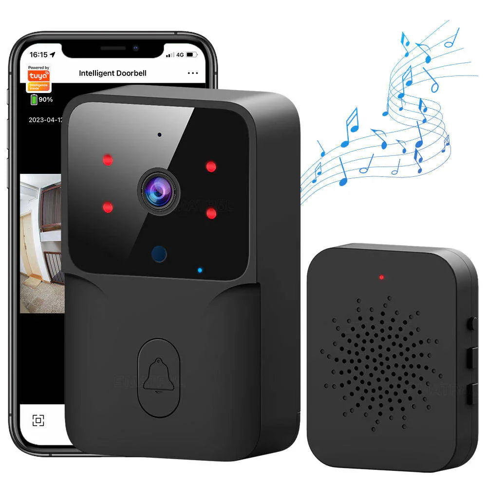 Smartrul Tuya Wireless Intelligent Wi-Fi Doorbell  Outdoor High-Definition Camera - BLACK 1/2