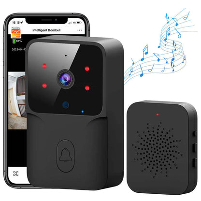 Smartrul Tuya Wireless Intelligent Wi-Fi Doorbell  Outdoor High-Definition Camera - BLACK 1/2