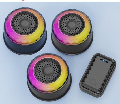 SMATRUL WIRELESS DOOR BELL - BLACK 1 BUTTON / 3 RECEIVERS