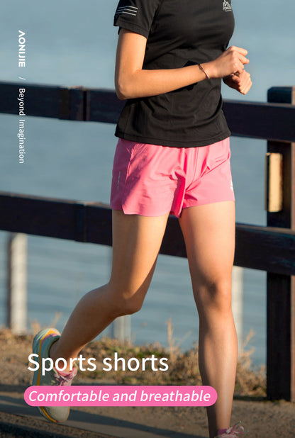 Aonijie FW6199 Pink Sports Women Shorts Quick-drying Outdoor Running Shorts
