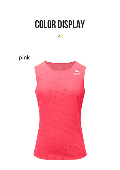 AONIJIE FW6189 Pink Running Sleeveless Vest Women Quick Drying Breathable T-shirt LIGHTWEIGHT