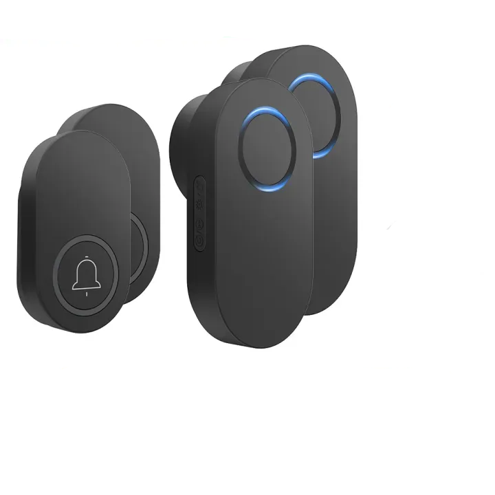Smartrul WIRELESS DOOR BELL - BLACK BATTERY MODEL 2 Button / 2 Receiver