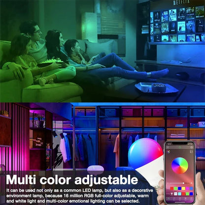 Tuya 9W E27 WiFi Light Bulb Smart Life LED 850LM RGB Lamp App Work with Alexa Google Home Dimmable Timer 110v 220v