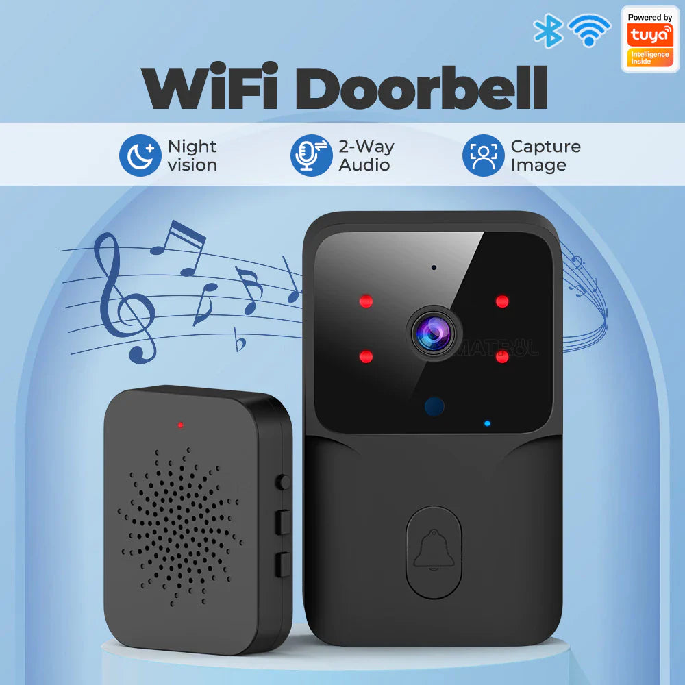 Smartrul Tuya Wireless Intelligent Wi-Fi Doorbell  Outdoor High-Definition Camera - BLACK 1 / 1