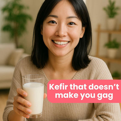 DIETARY FIBER + Japanese ORIGINAL KEFIR STARTER CULTURE (thick, yogurt-style) 12 SACHETS IN 1 POUCH - 1 sachet makes 1 liter