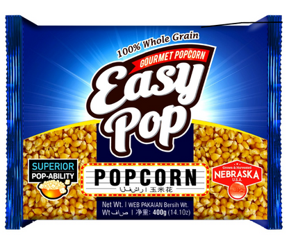EASYPOP GOURMET POPCORN 400g x 30 Perfect for SNACKS CRAVINGS