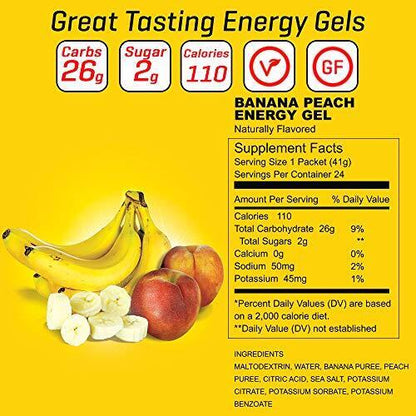 BANANA PEACH Carb Boom Energy Gel Single Serve Packet Sachet 41g - EXP DATE MAY 23, 2026