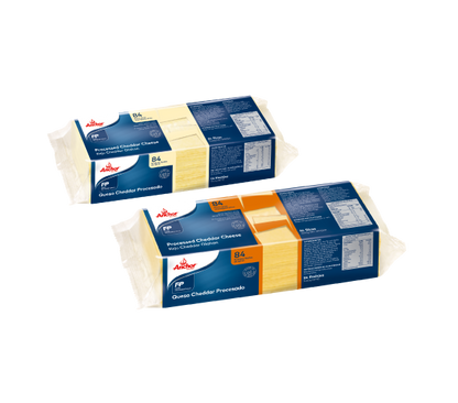 Anchor processed Colored CHEDDAR 84 Slice Cheese 1.040kg - Burger Slices