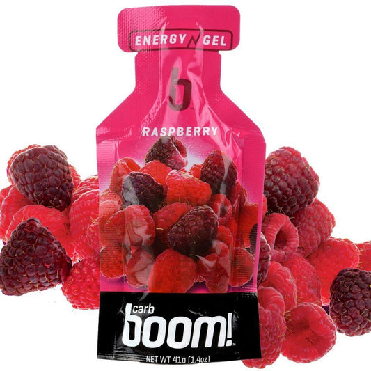 RASPBERRY Carb Boom Energy Gel Single Serve Packet Sachet 41g - EXP DATE MAY 23, 2026