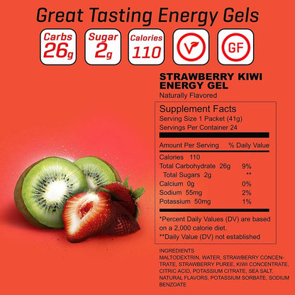 10 pcs Strawberry-Kiwi Carb Boom SINGLE SERVE Energy Gel Packet Sachet 41g - EXP DATE MAY 23, 2026