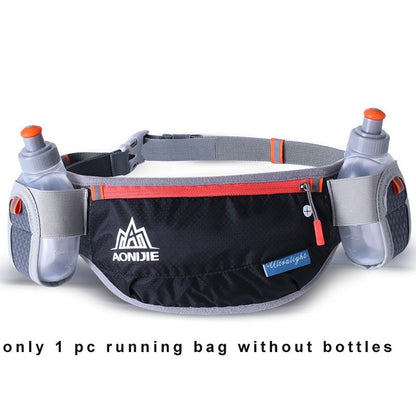 Aonijie E882 Running Hydration Belt with 2 pockets for 170ml water bottles - BLACK