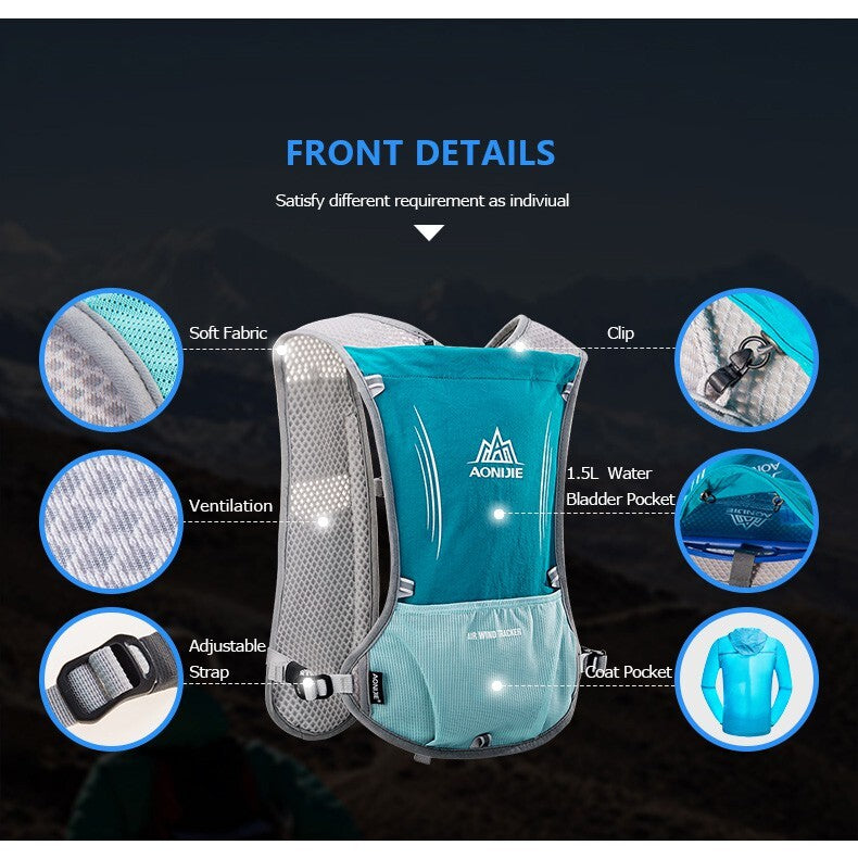 Aonijie Hydration Backpack Running Vest 5L - ORANGE (Vest Only)