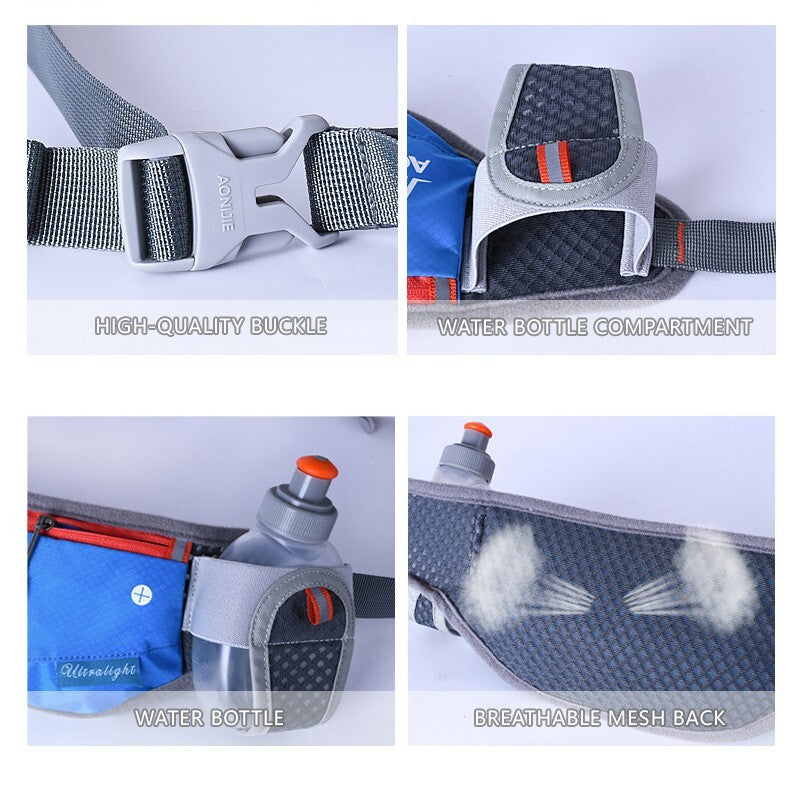 Aonijie Running Hydration Belt DARK BLUE with 2 pockets for 170ml water bottles