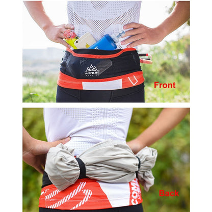 Aonijie Slim Waist Running Belt with 250ml Soft Flask - BLACK M/L