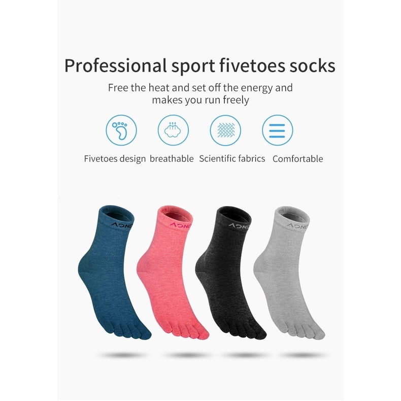 Aonijie MID CALF TOE SOCKS - BLUE LARGE