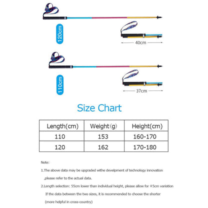 Aonijie CARBON FIBER HIKING POLE 130cm - 2pcs (Rainbow)