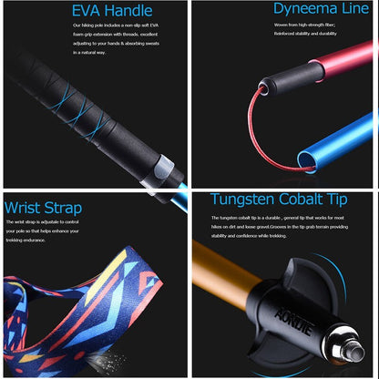 Aonijie CARBON FIBER HIKING POLE 130cm - 2pcs (Rainbow)