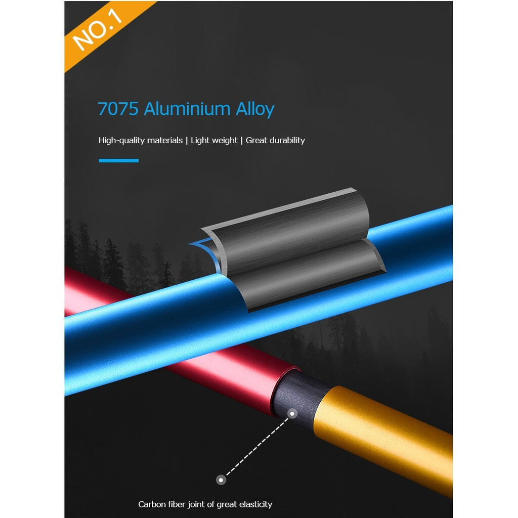 Aonijie CARBON FIBER HIKING POLE 130cm - 2pcs (Rainbow)