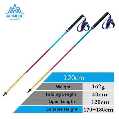 Aonijie CARBON FIBER HIKING POLE 120cm - 2pcs (Rainbow)