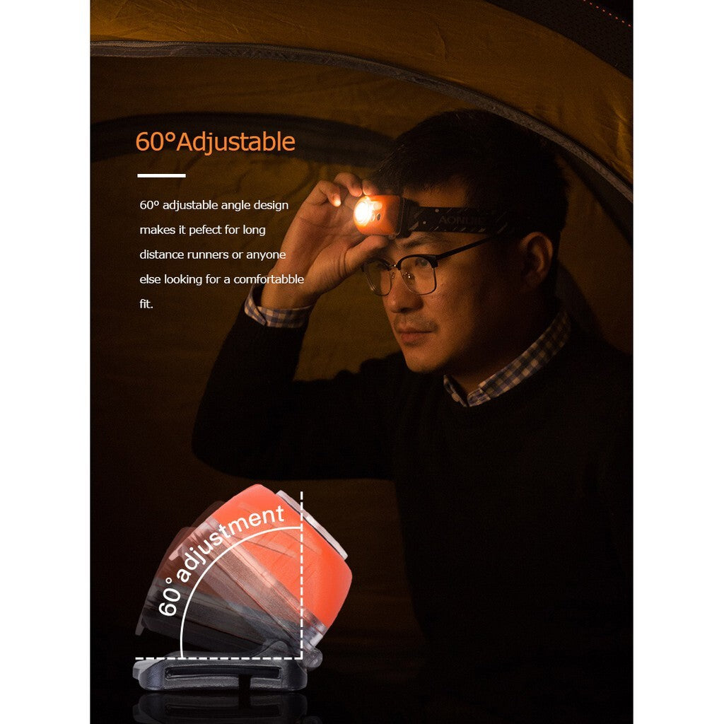 Aonijie LED HEADLAMP RECHARGEABLE - GRAY