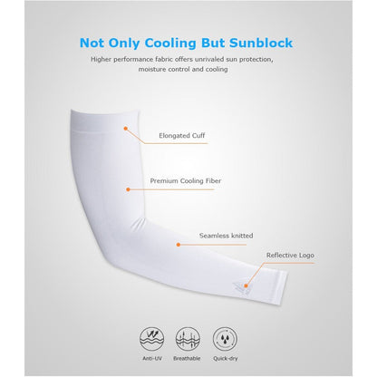 Aonijie COOLING ARM SLEEVES - WHITE WITH THUMB HOLE