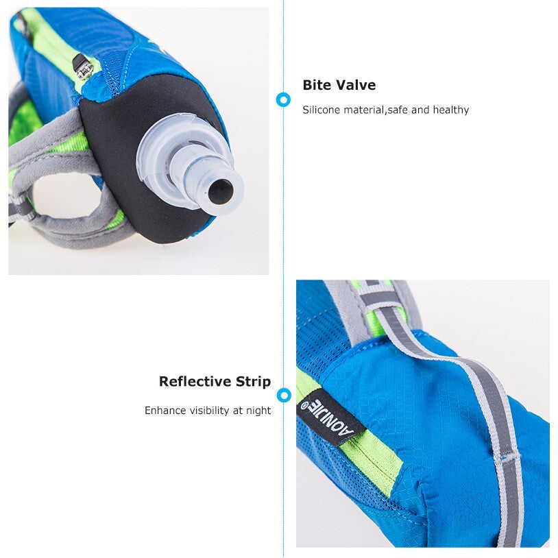 Aonijie Handled Water Bottle Pouch and Phone Case with 500ml Soft Flask - BLUE