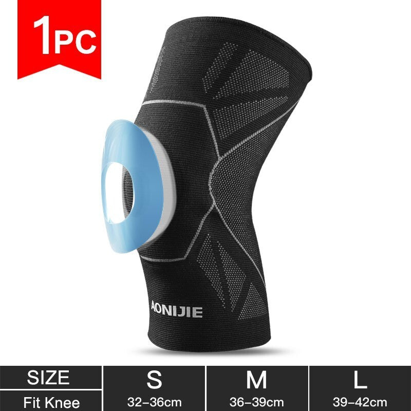Aonijie COMPRESSION KNEE PAD 1PC Knee Brace Support - BLACK LARGE