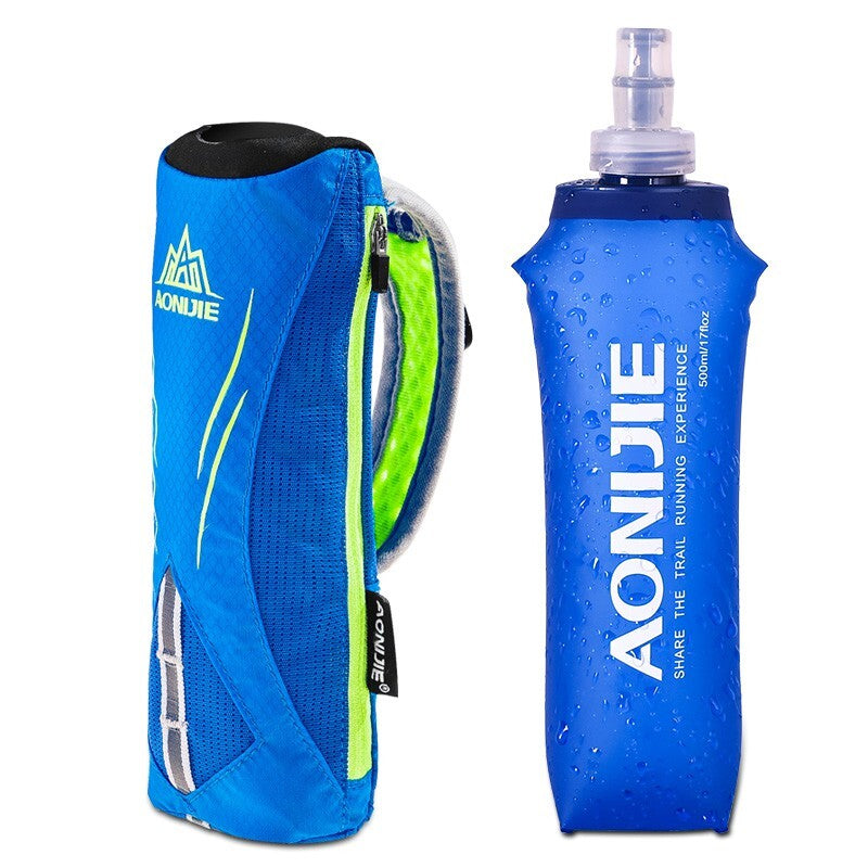Aonijie Handled Water Bottle Pouch and Phone Case with 500ml Soft Flask - BLUE