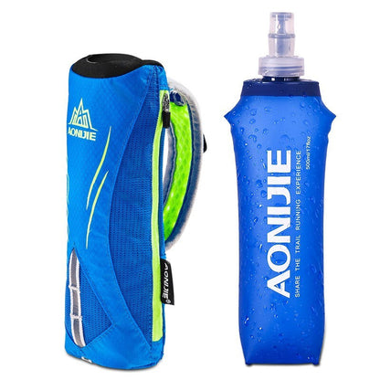 Aonijie Handled Water Bottle Pouch and Phone Case with 500ml Soft Flask - BLUE