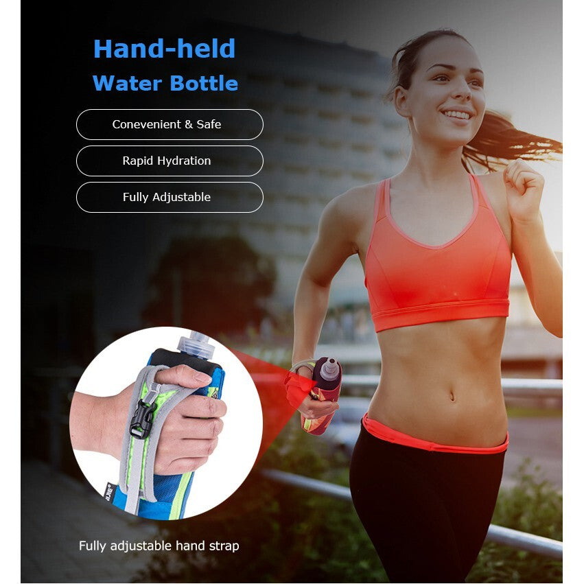 Aonijie Handled Water Bottle Pouch and Phone Case with 500ml Soft Flask - BLUE