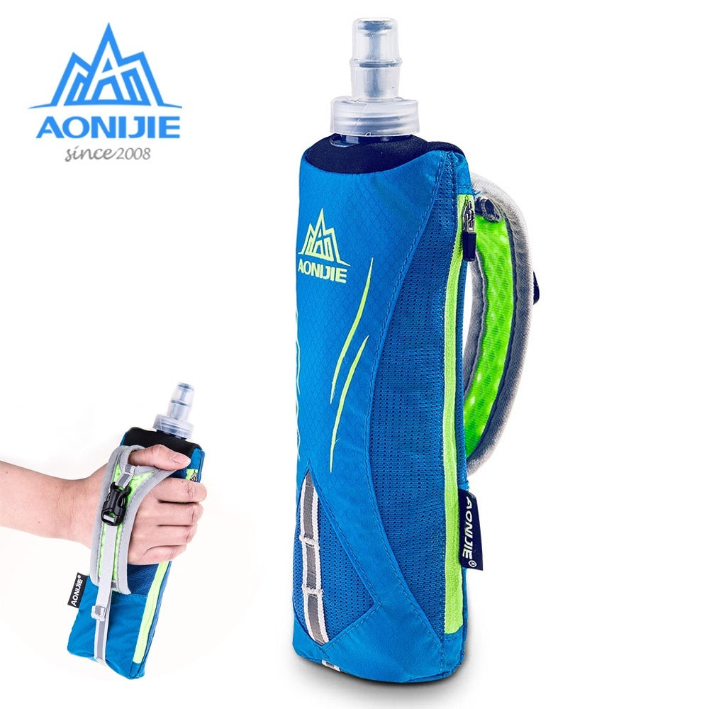 Aonijie Handled Water Bottle Pouch and Phone Case with 500ml Soft Flask - BLUE