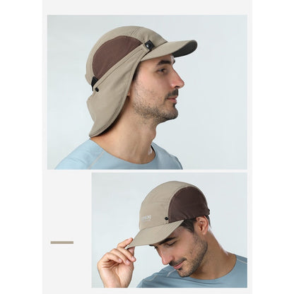 Aonijie BLACK SUN PROTECTION CAP with Detachable Neck Flap Cover